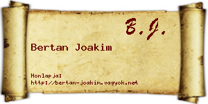 Bertan Joakim névjegykártya